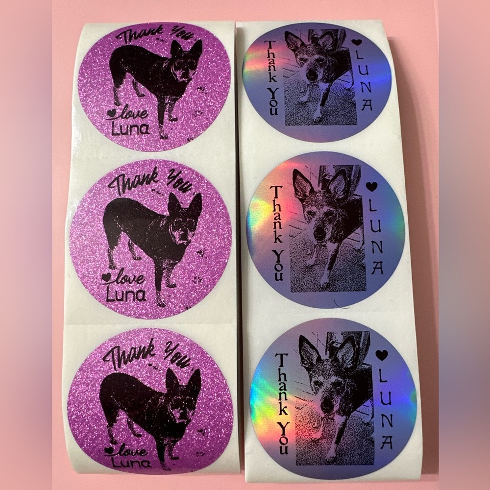 50 ct. Custom 2” Round Thank You, QR Code, or FRAGILE Stickers - Picture 3 of 16